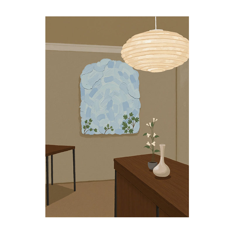 Paper Lantern and Textured Cloud Window