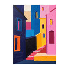 Colorful Village Stairway in the Sun